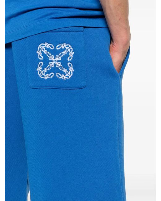 Off-White c/o Virgil Abloh Blue Bandana Arrow Cotton Shorts for men
