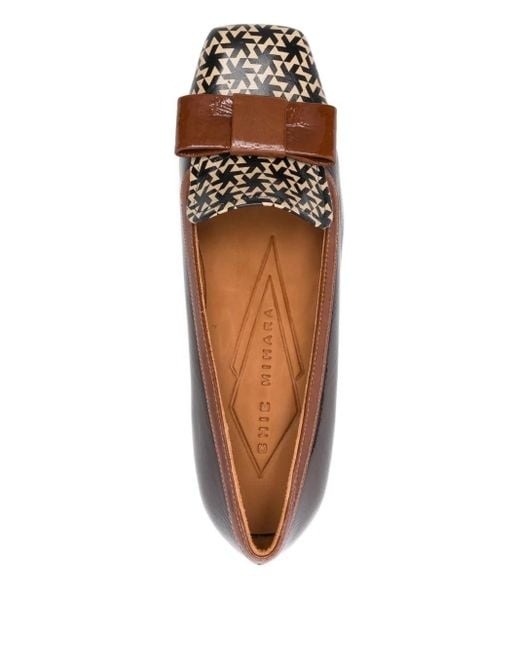 Chie Mihara Brown 50Mm Geometric-Pattern Block-Heel Pumps