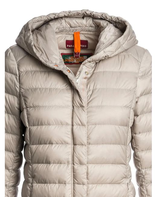 Parajumpers Gray Hooded Quilted Coat