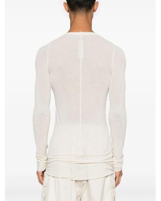 T-Shirt A Coste di Rick Owens in White da Uomo