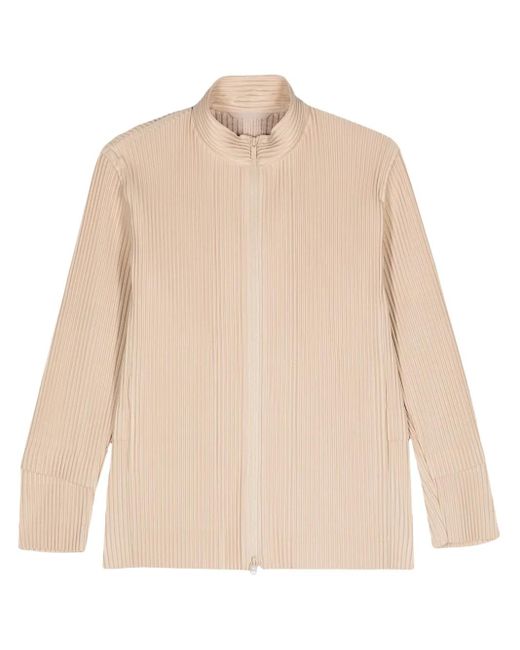 Homme Plissé Issey Miyake Natural Cargo Plissé-Effect Jacket for men