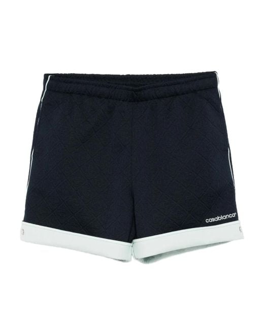 Casablanca Blue Logo-Embroidered Shorts for men