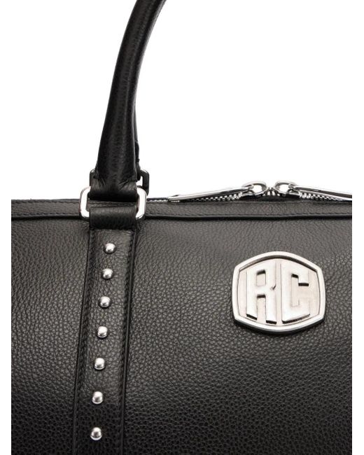 Roberto Cavalli Black Studded Leather Holdall for men