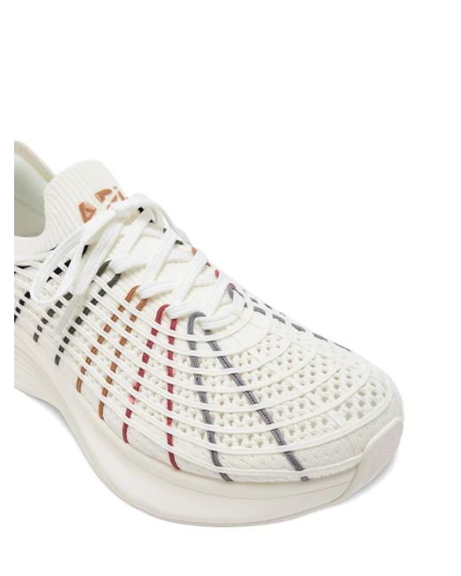 Athletic Propulsion Labs White Techloom Zipline Striped Knit Sneakers