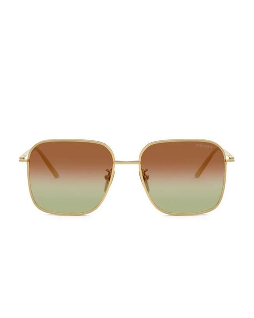 Prada Metallic Square-Frame Sunglasses