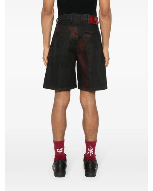 44 Label Group Black Corrosive Denim Shorts