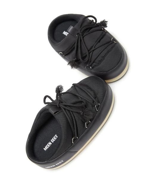 Moon Boot Black Icon Logo-Print Slides