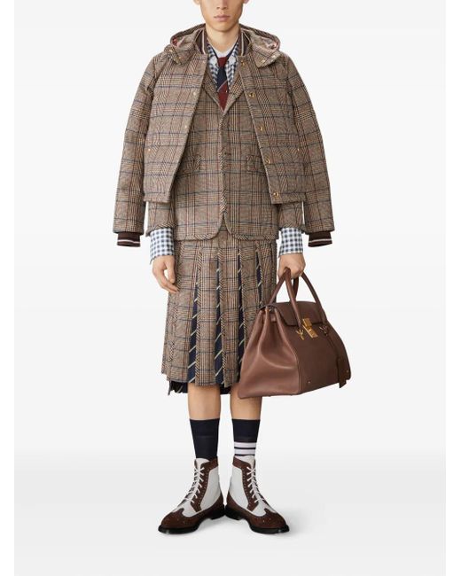 Thom Browne Brown Hunting Tweed 4-Bar Down Fill Bomber Jacket for men