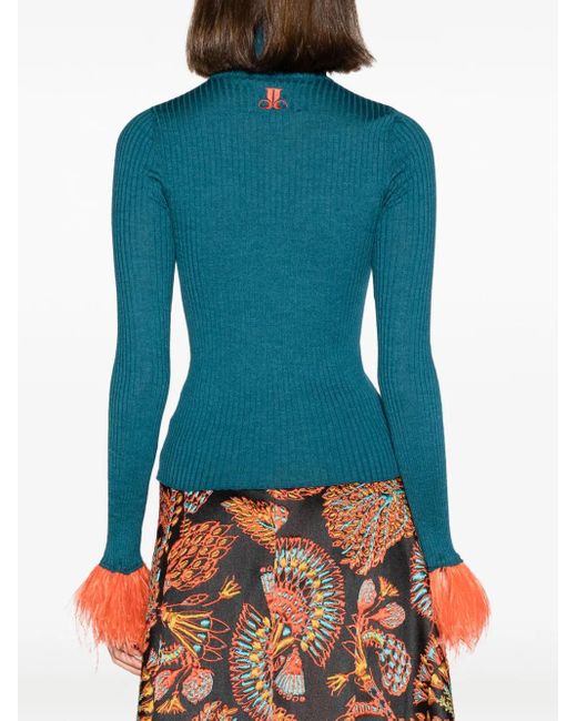 LaDoubleJ Blue Cashmere-Blend High Kick Top