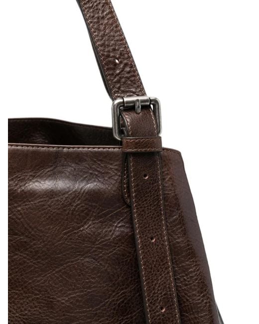 AUTENTICA 504 Black L Galatea Grained-Leather Shoulder Bag