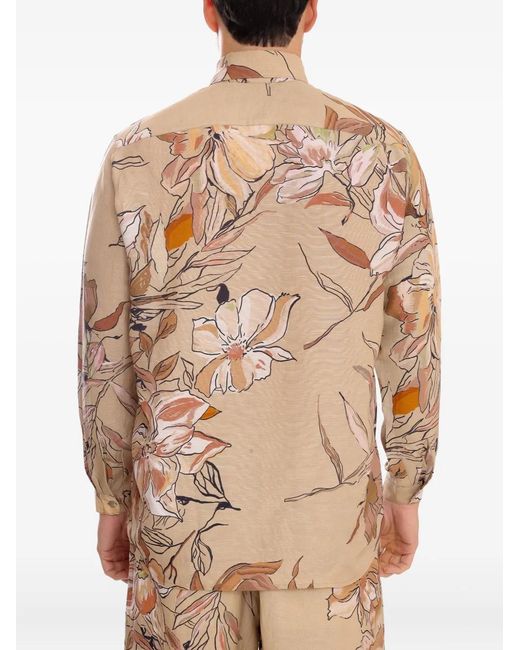 Amir Slama Natural Floral-Print Shirt for men