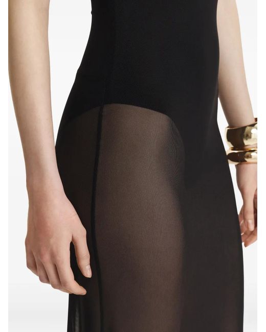 2310 STUDIO Black Robe Sans Manches À Empiècement En Résille