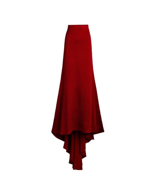 Silvia Tcherassi Red Marlon High-Waisted Long Skirt