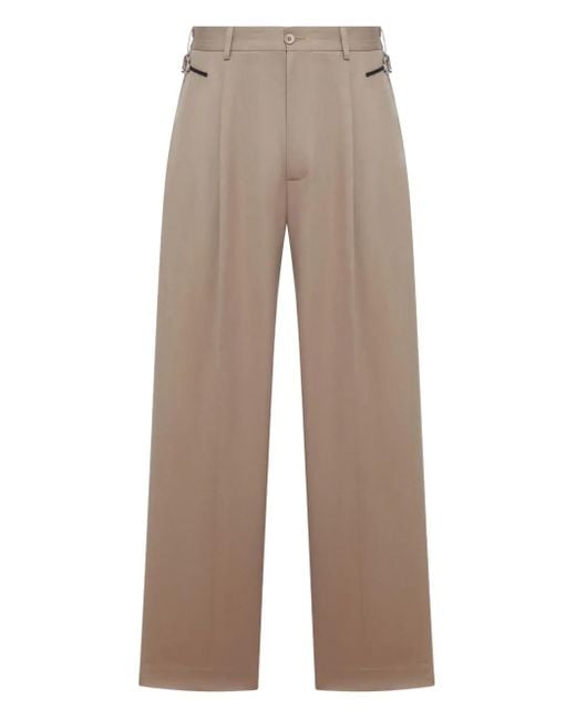 Pantaloni Con Pieghe Frontali di Magliano in Natural da Uomo