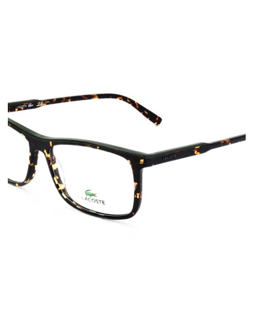 Lacoste White Tortoiseshell-Effect Rectangle-Frame Glasses