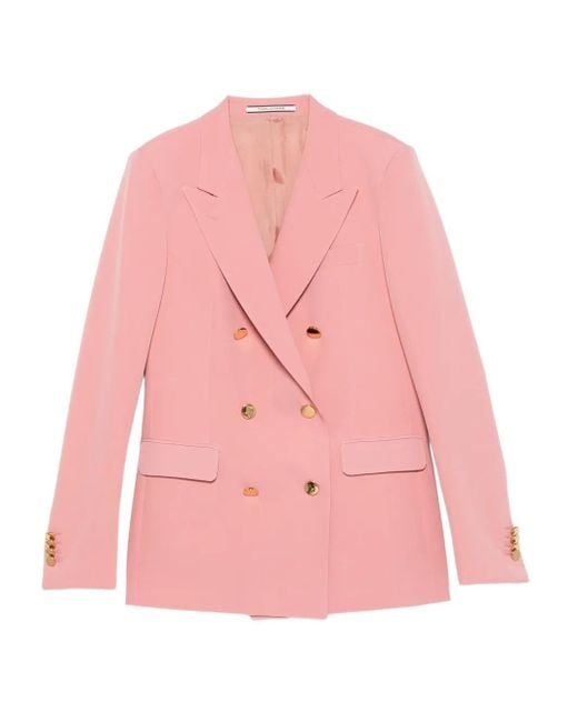 Tagliatore Pink Double-Breasted-Button Dress