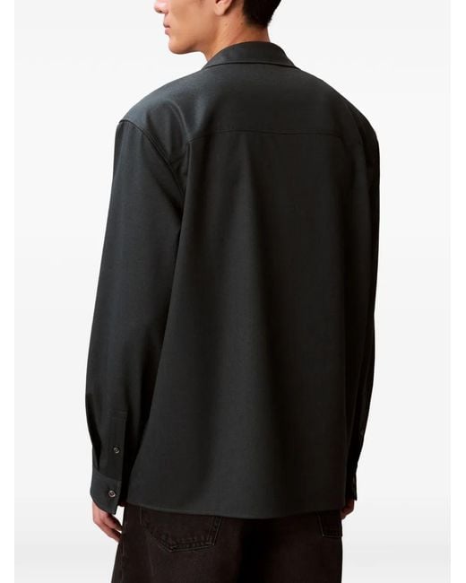 Calvin Klein Black Flap-Pocket Shirt Jacket for men