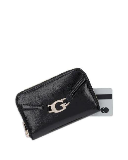 Guess Black Logo-Plaque Wallet