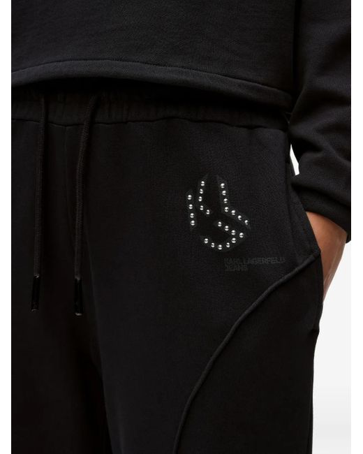Karl Lagerfeld Black Washed Logo Sweatpants