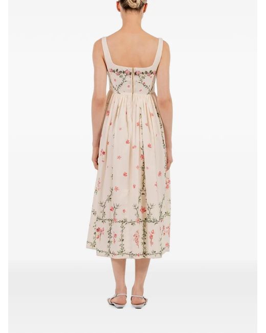 Agua Bendita White Barbara Cauca Embroidered A-Line Dress