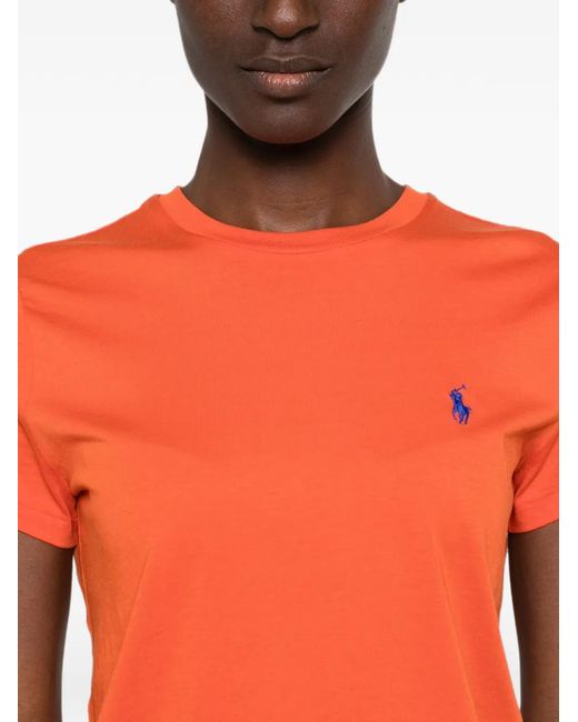 Polo Ralph Lauren Orange Embroidered-Logo T-Shirt