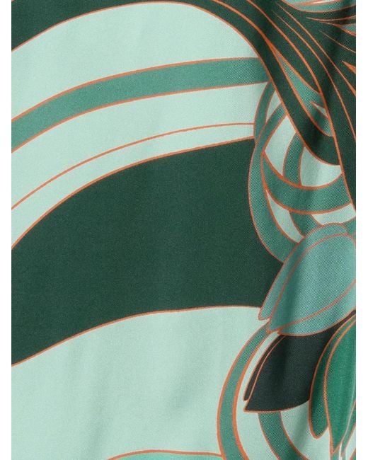 LaDoubleJ Green Roy One-Shoulder Floral-Print Dress