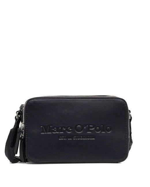Marc O' Polo Black Embossed-Logo Zip Bag