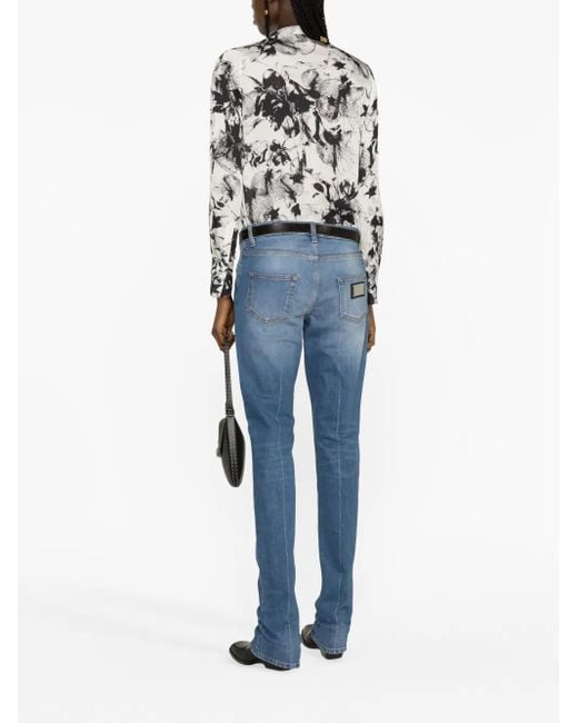 Dolce & Gabbana Blue Mid-Rise Flared Jeans