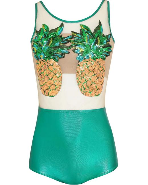 Brigitte Bardot Abacaxi Carnaval/festival ボディスーツ Green