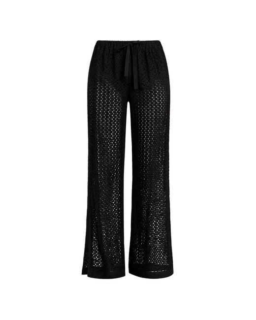 Seafolly Black Pantalon Droit Perforé