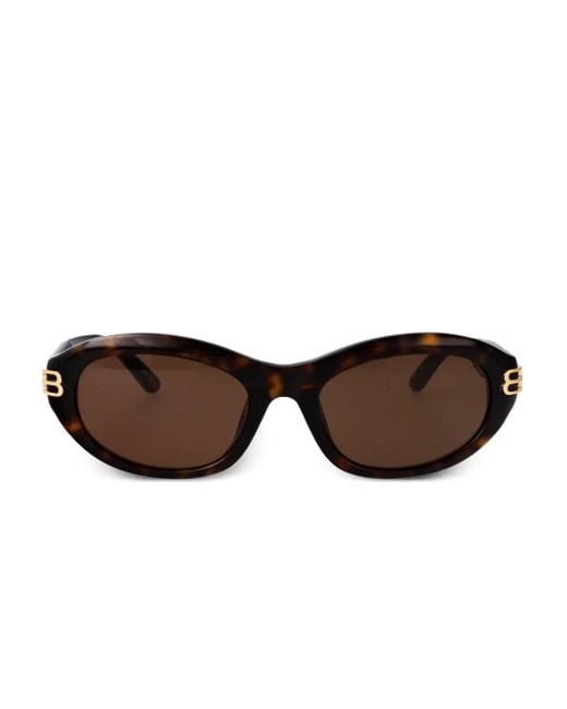Balenciaga Brown Oval-Frame Sunglasses