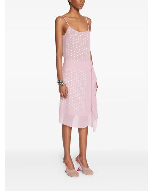 Dries Van Noten Pink Drape-Detail Skirt