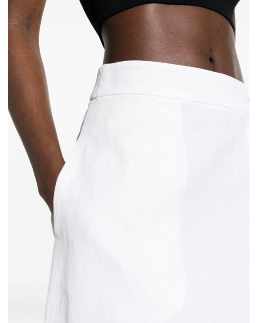 Jupe mi-longue à design asymétrique Jil Sander en coloris White