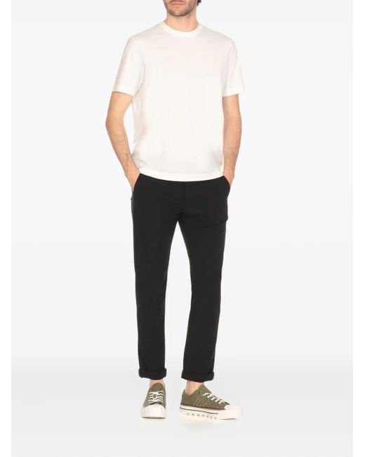 Dondup Black Button-Fastening Cuffed Trousers for men