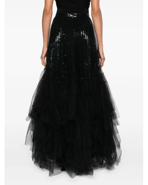 Jupe Longue À Sequins Ralph Lauren en coloris Black
