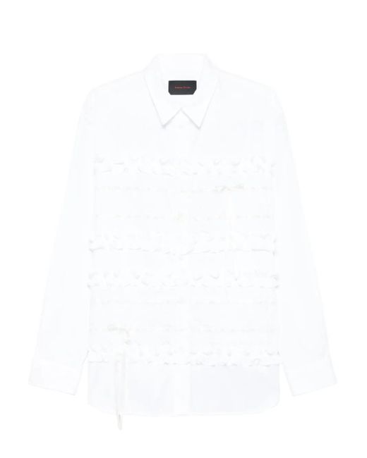 Simone Rocha White Ruffled Poplin Shirt for men