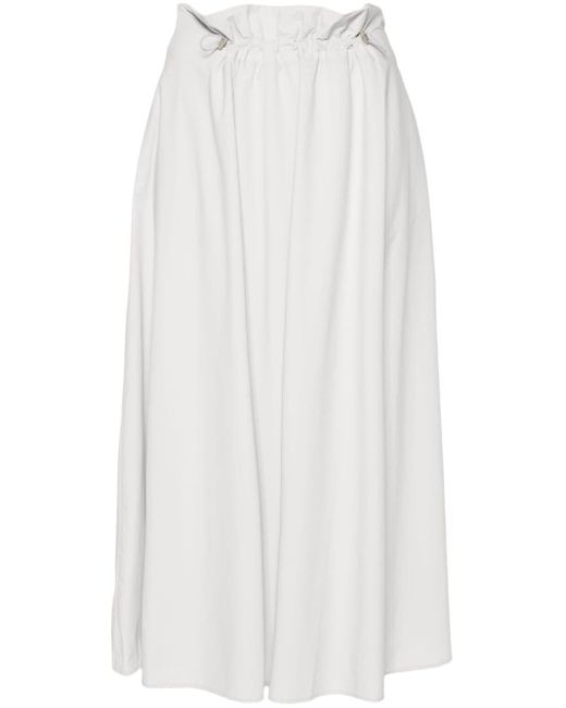 Herno White A-line Midi Skirt