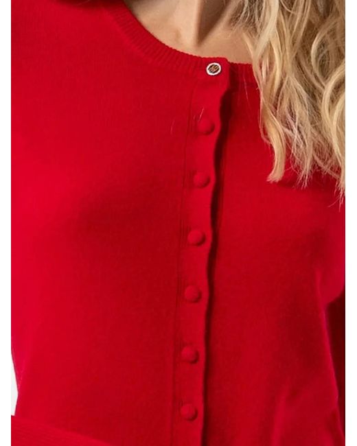 Fracomina Red Buttoned Long-Sleeves Cardigan