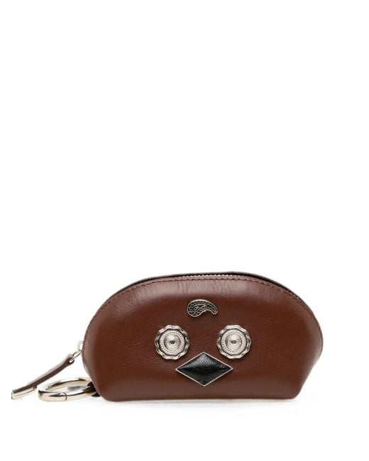 Toga Brown Embellished Leather Coin Purse