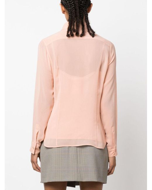 Camisa semitranslúcida de seda Max Mara de color Pink
