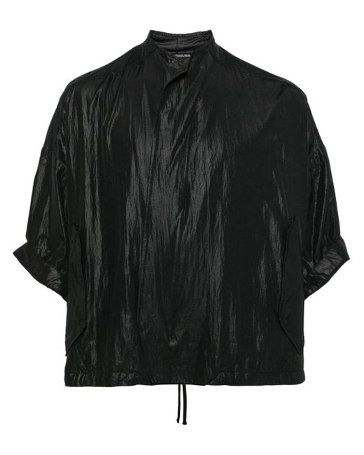 Julius Black Stand-collar Shirt Jacket for men
