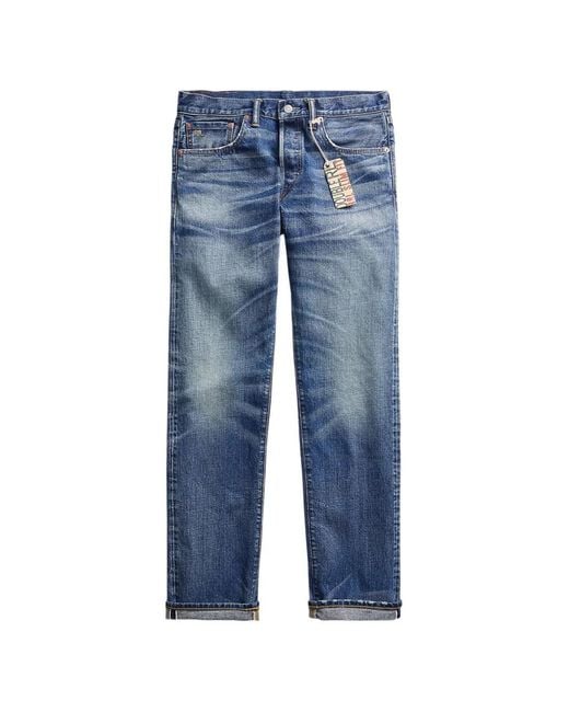 RRL Blue Hillsview Selvedge Jeans for men