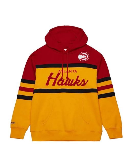 Mitchell & Ness Orange X Atlanta Hawks Head Coach Striped Hoodie for men