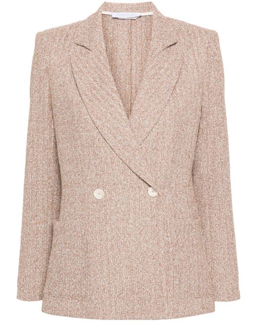 Harris Wharf London Natural Double-breasted Button Blazer