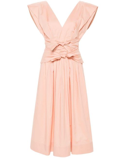 Philosophy Di Lorenzo Serafini Pink Bow-detail Maxi Dress