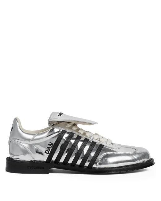 Sneakers A Righe di DSquared² in White da Uomo