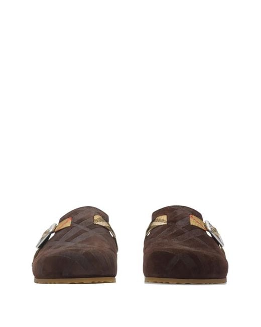 Burberry Brown Check-Pattern Buckle Sandals