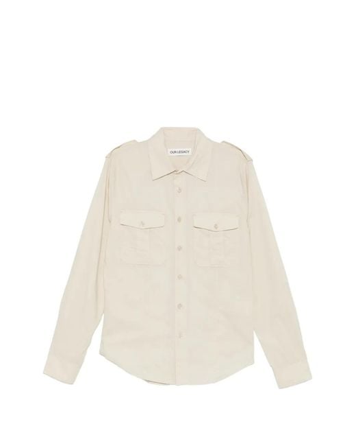 Our Legacy White Lean Button-Up Shirt for men