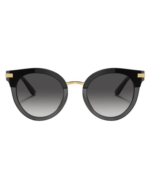 Dolce & Gabbana Black Round-Frame Gradient-Tinted Sunglasses