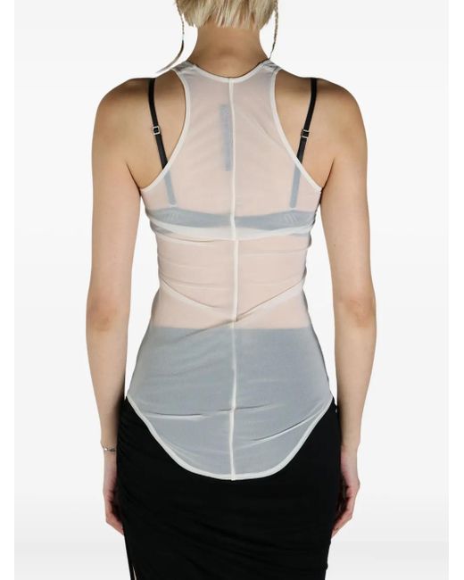 Rick Owens White Transparent Tank Top